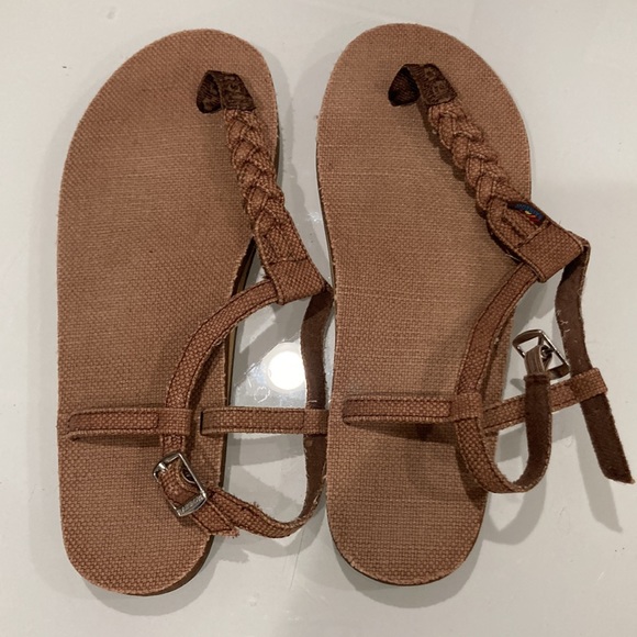 Rainbow Hemp Braided T-Strap Sandal Ladies medium - Picture 5 of 5